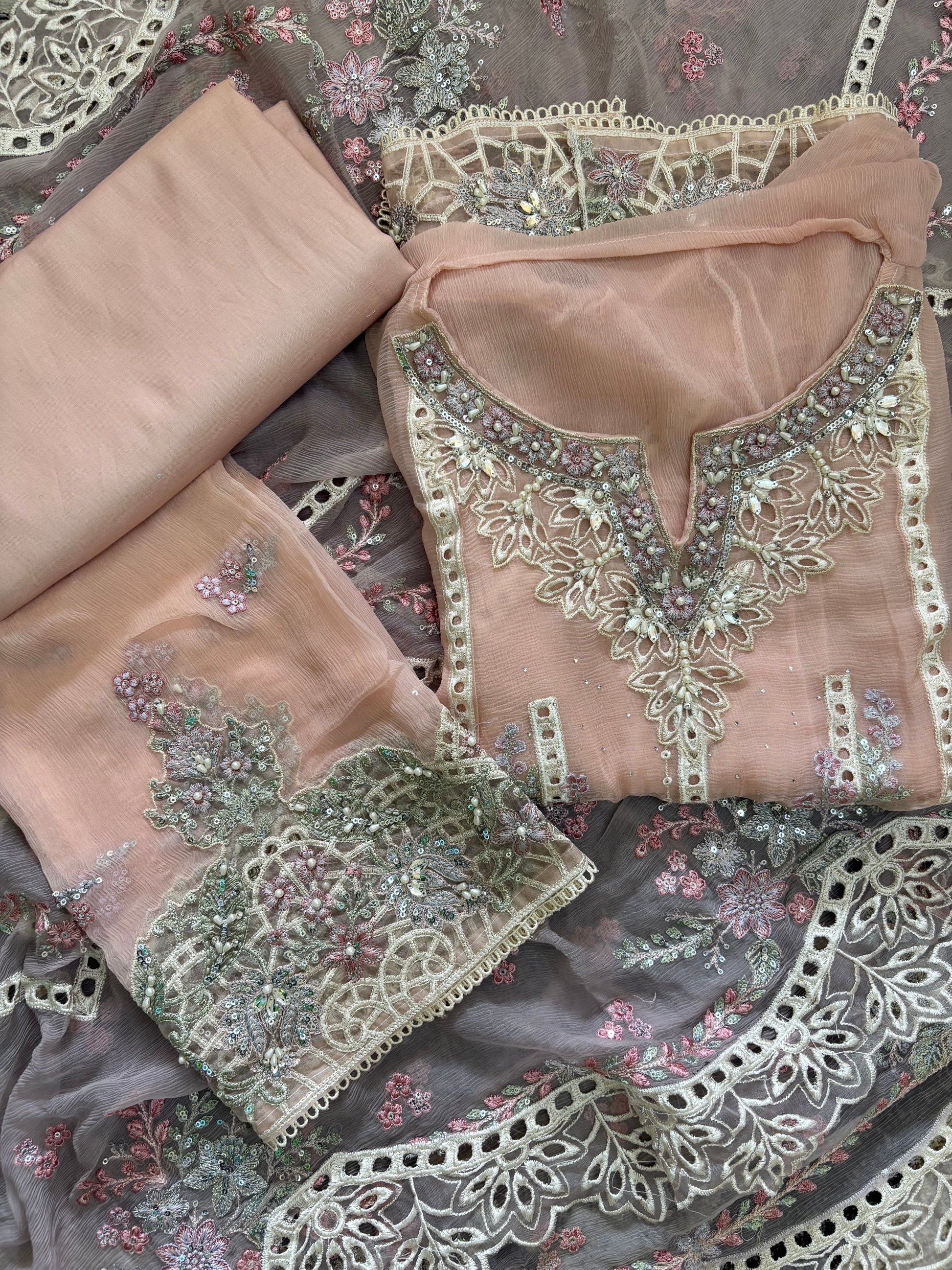 Pink Blush Semi-Stitched Suit