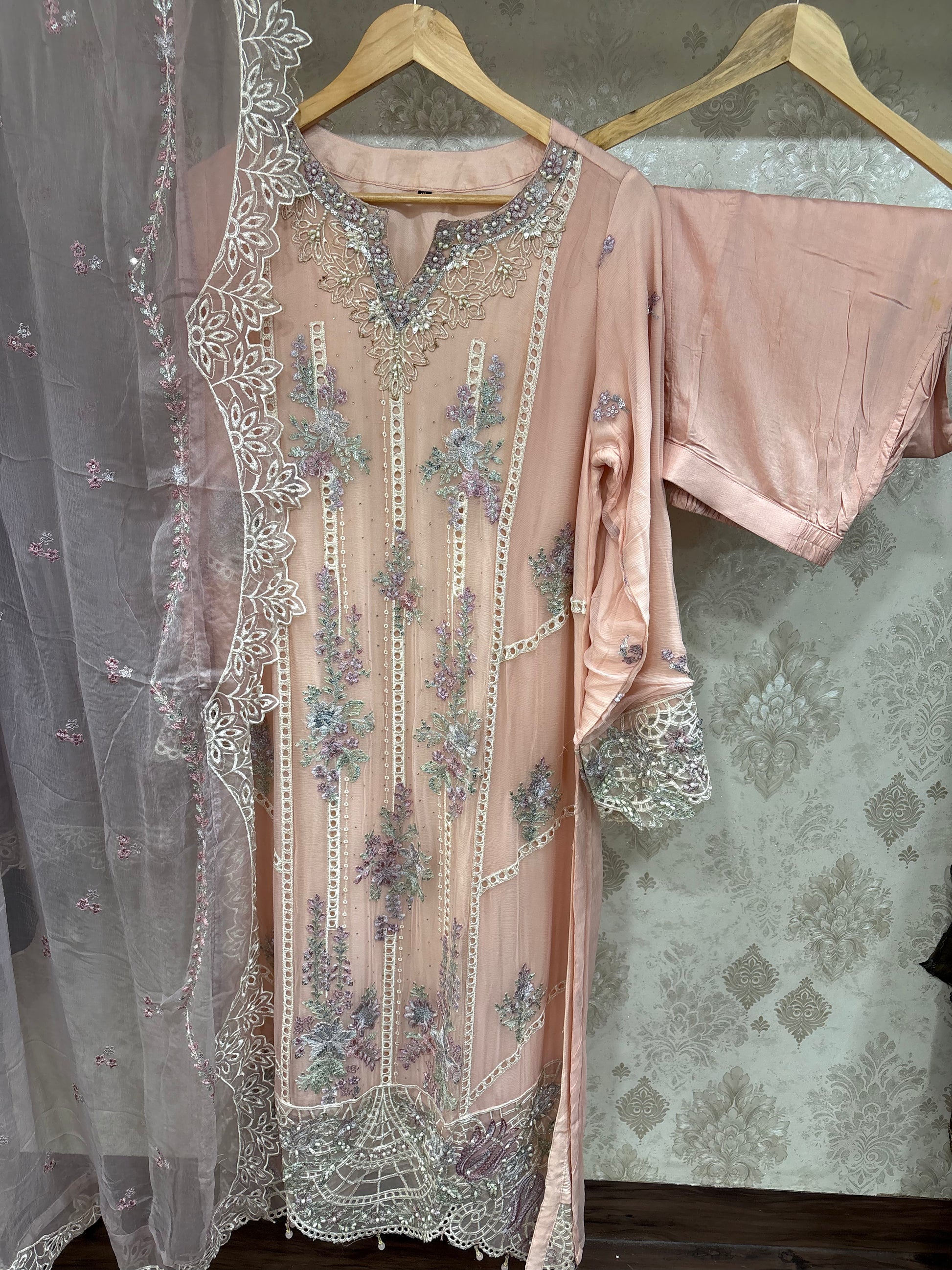 Pink Blush Semi-Stitched Suit